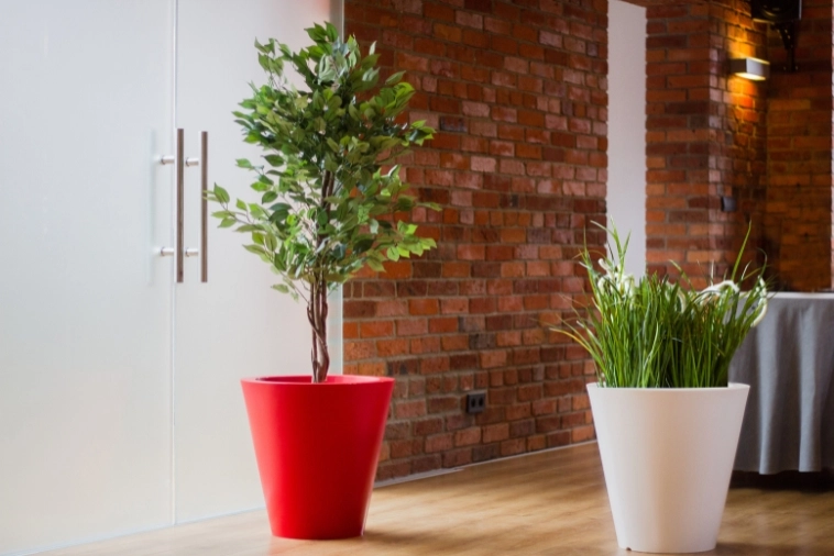 Okrągłe duże donice na rośliny zielone Monumo